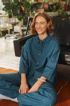 Adda - Denim bukser med lige ben og lommer