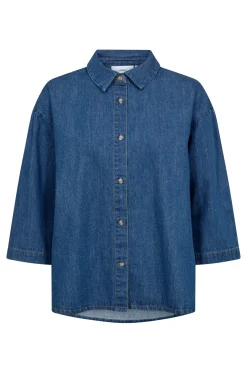 Adda - Denim skjorte med trekvartærmer