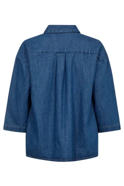Adda - Denim skjorte med trekvartærmer