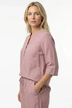 Alora - Hørbluse med trekvartærmer