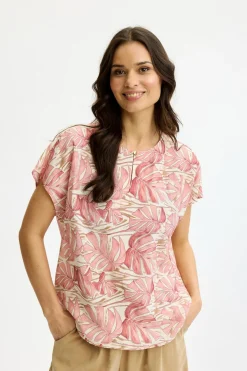 Amalie - Bluse med guldknap