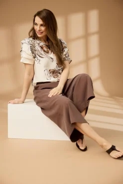 Amelia - Kortærmet bluse med print