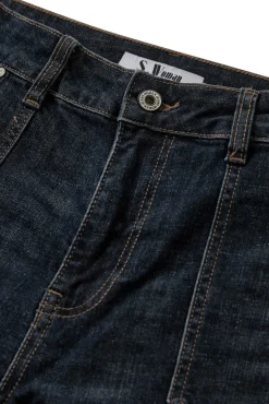 Barrel jeans i mørk denim