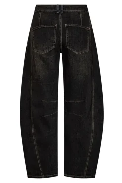 Barrel jeans med to denimfarver