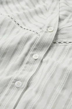 Bethany - Stribet v-bluse i bomuldskvalitet