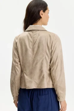 Betty - Jakke med lynlås i suede look