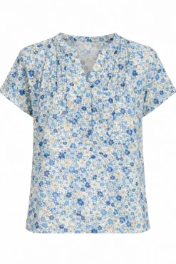 BLOOME - Kortærmet bluse med knapper
