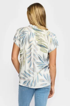 BLOOME - Kortærmet bluse med knapper