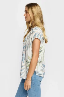 BLOOME - Kortærmet bluse med knapper