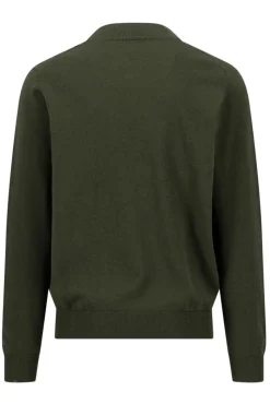 Cardigan med lynlås og broderet logo