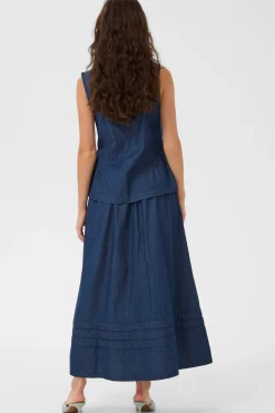 CUmone Michelle - Denim top med peplum