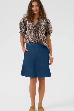 CUnua Arpa - Denim nederdel med elastisk talje