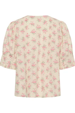 CUpeonie Olena - Kortærmet skjortebluse med blomster