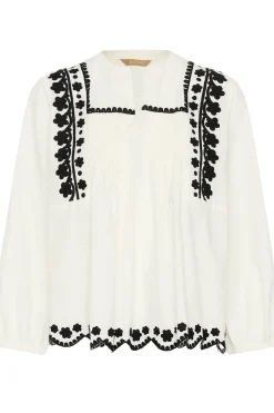CUviba - Langærmet bluse med broderi