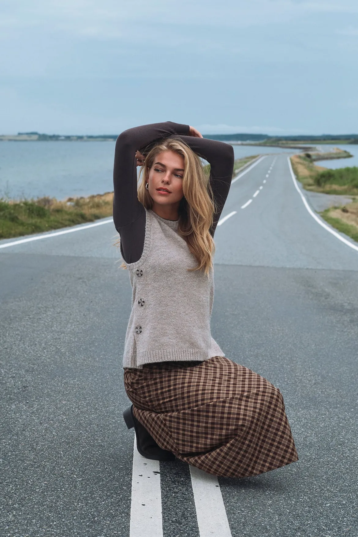 Dani - Lang nederdel med stræk