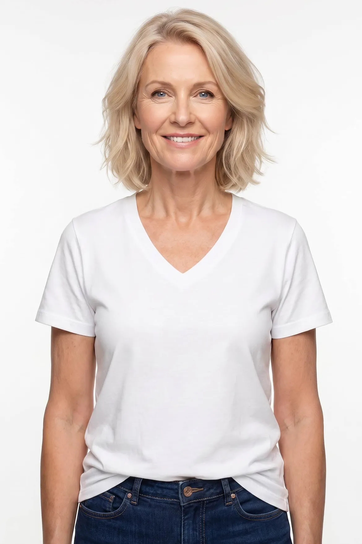Debbie - Kortærmet T-shirt med V-hals