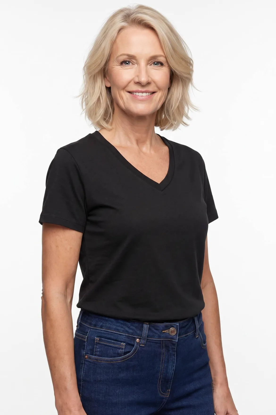 Debbie - Kortærmet T-shirt med V-hals