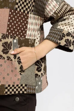 DITTE - Kort jakke med patchwork mønster
