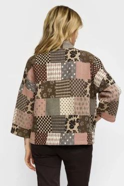 DITTE - Kort jakke med patchwork mønster