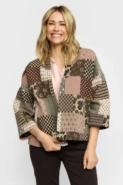DITTE - Kort jakke med patchwork mønster