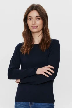 Elvira - Strik med rund hals og lange ærmer