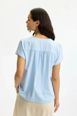 Filippa - Kortærmet bluse med v-udskæring
