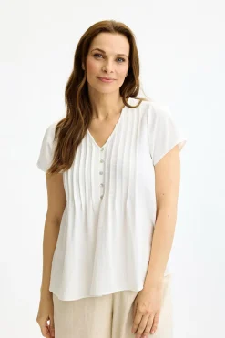 Filippa - Kortærmet bluse med v-udskæring