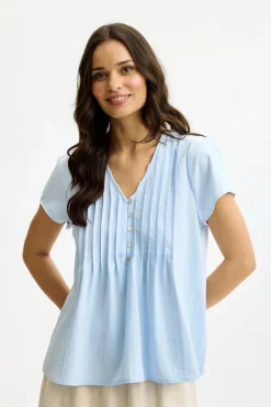 Filippa - Kortærmet bluse med v-udskæring