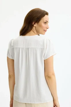 Filippa - Kortærmet bluse med v-udskæring