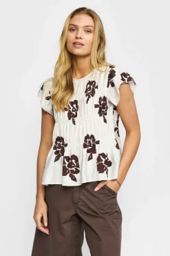 GINA - Kortærmet bluse med print