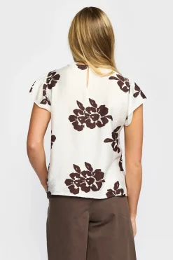 GINA - Kortærmet bluse med print