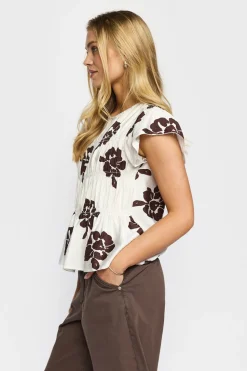GINA - Kortærmet bluse med print
