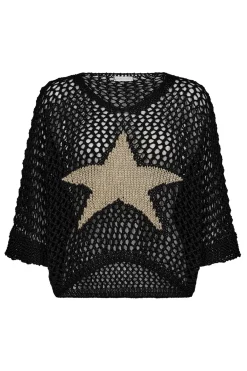 Hulstrikket bluse med stjerne