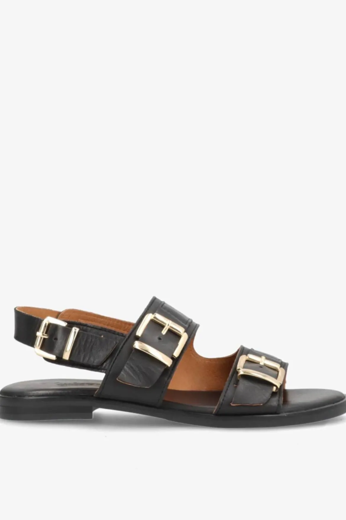 JUNE - Lædersandal med spænder