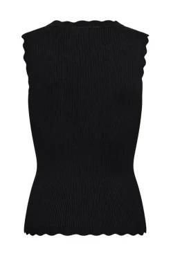 Kaja - Ribstrikket vest med muslingekant