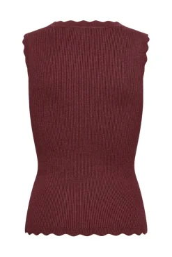 Kaja - Ribstrikket vest med muslingekant