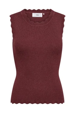 Kaja - Ribstrikket vest med muslingekant