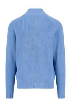Klassisk strik i ribstruktur med half zip