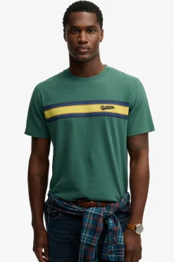 Kortærmet T-shirt med striber og logo