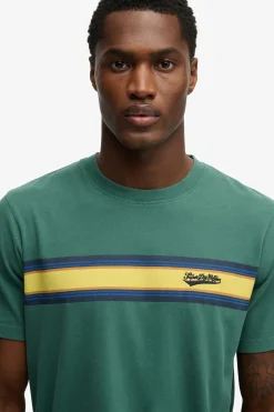 Kortærmet T-shirt med striber og logo