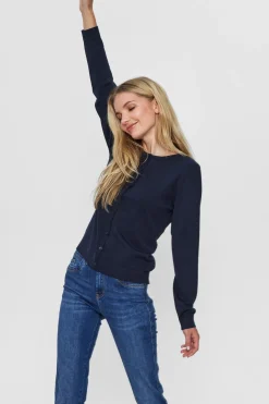 Leda - Basic cardigan med knapper