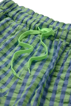 Løse ballonbukser i tern med bindebånd