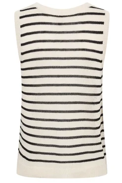 LUA - Let strikket vest med striber