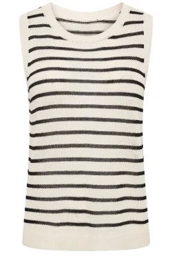 LUA - Let strikket vest med striber