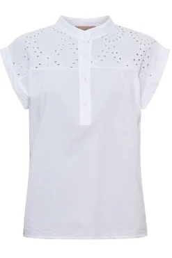 MdcRebekka - Bluse med broderi og kinakrave