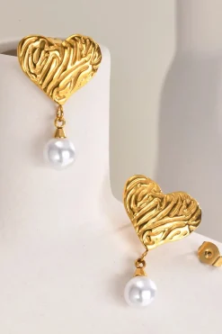 muun studios Bella Pearl Earrings - 18K Gold Plated