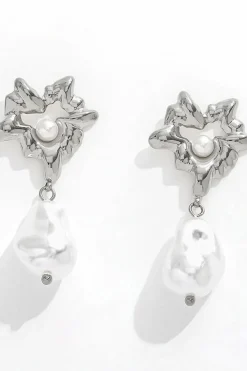 muun studios Rillo Pearl Earrings - Stainless Steel