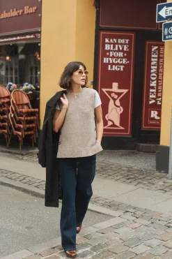 Mynthe - Strækbare denim jeans med brede ben