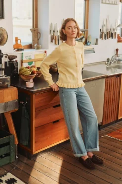 Mynthe - Strækbare denim jeans med brede ben