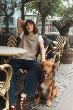 Mynthe - Strækbare denim jeans med brede ben